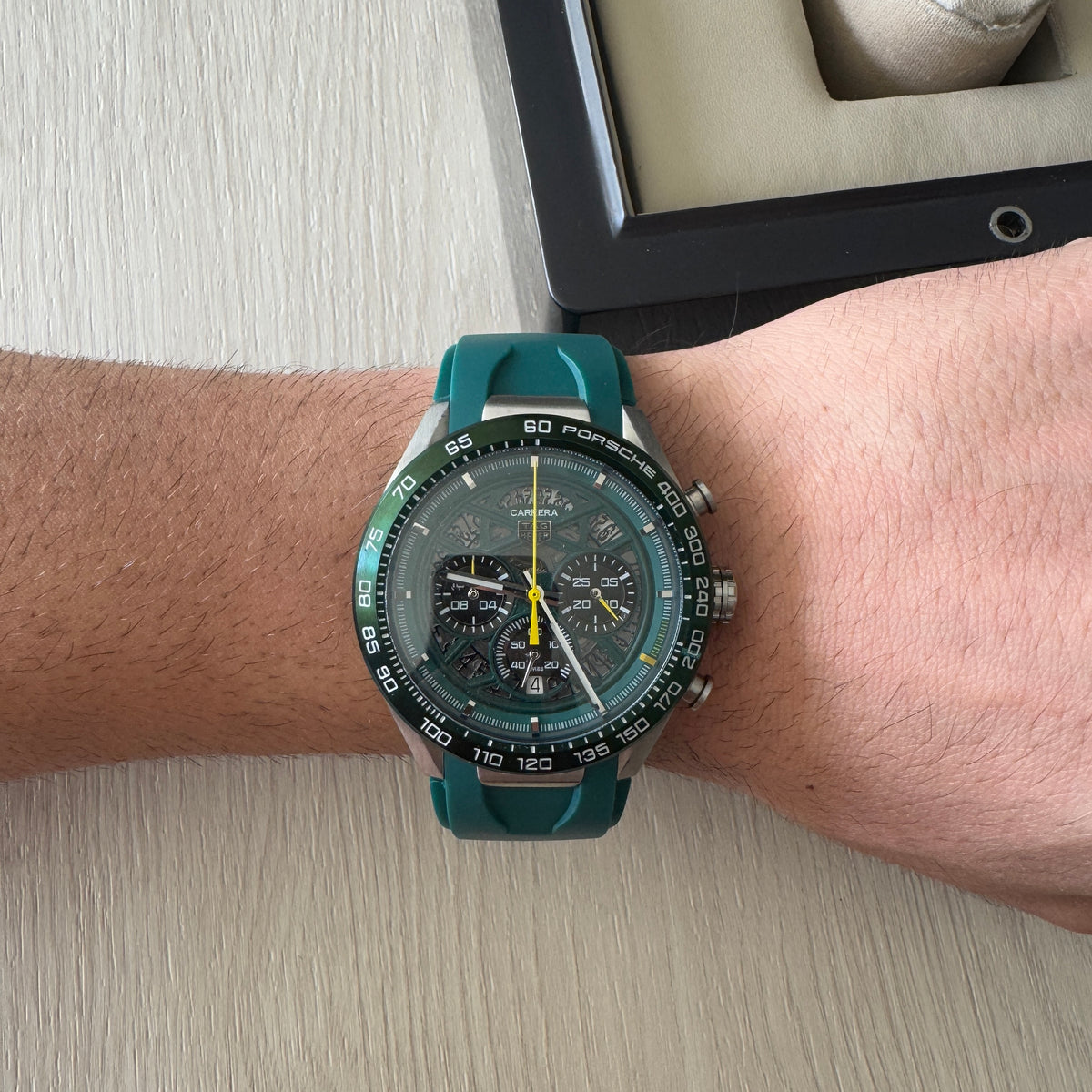 TAG HEUER PORSCHE PRATA VERDE 43MM