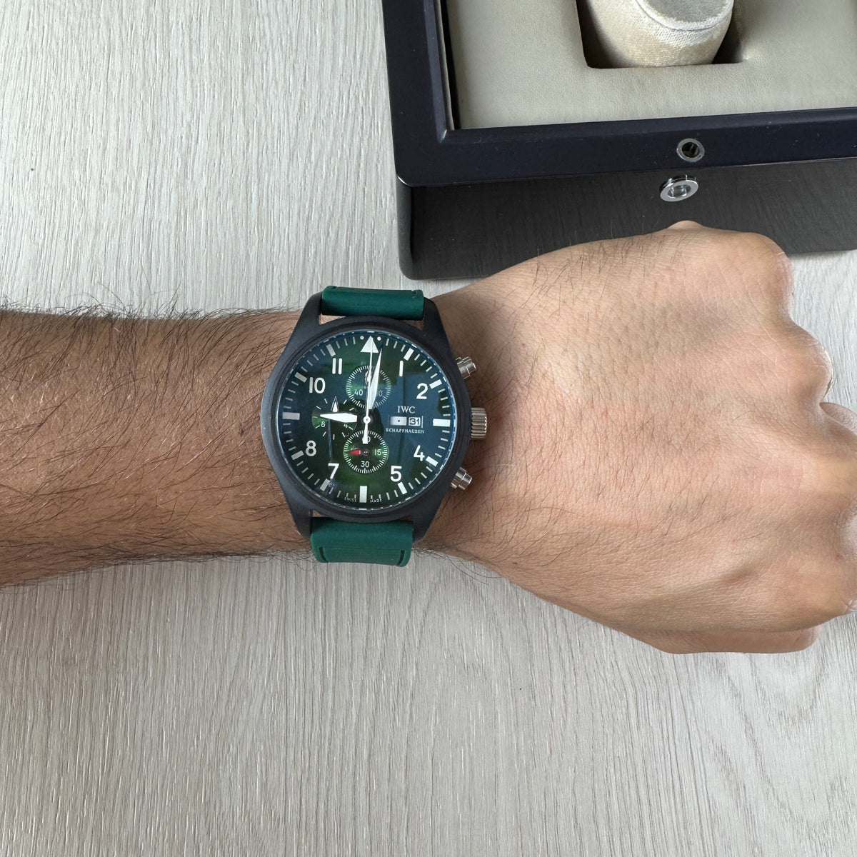 IWC PILOT TOP GUN PRETO VERDE 44M